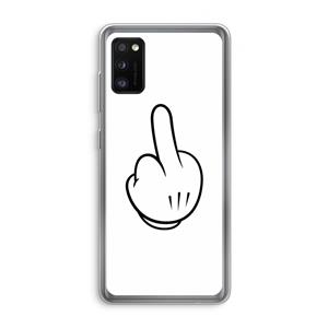 CaseCompany Middle finger white: Samsung Galaxy A41 Transparant Hoesje