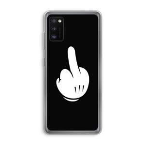 CaseCompany Middle finger black: Samsung Galaxy A41 Transparant Hoesje