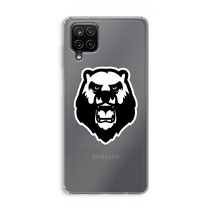 CaseCompany Angry Bear (white): Samsung Galaxy A12 Transparant Hoesje