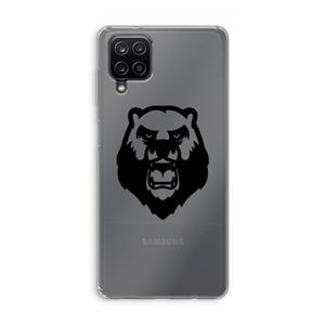 CaseCompany Angry Bear (black): Samsung Galaxy A12 Transparant Hoesje