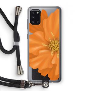 CaseCompany Orange Ellila flower: Samsung Galaxy A31 Transparant Hoesje met koord