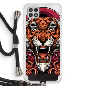 CaseCompany Tiger and Rattlesnakes: Samsung Galaxy A22 4G Transparant Hoesje met koord