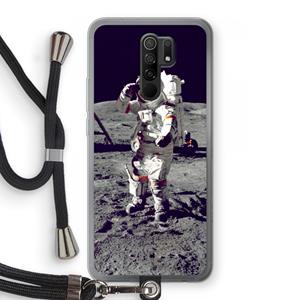 CaseCompany Spaceman: Xiaomi Redmi 9 Transparant Hoesje met koord