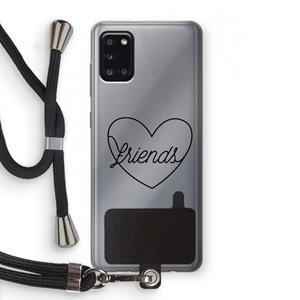 CaseCompany Friends heart black: Samsung Galaxy A31 Transparant Hoesje met koord