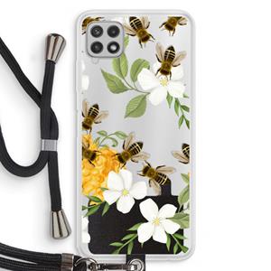 CaseCompany No flowers without bees: Samsung Galaxy A22 4G Transparant Hoesje met koord