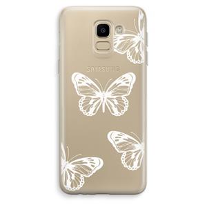 CaseCompany White butterfly: Samsung Galaxy J6 (2018) Transparant Hoesje