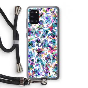 CaseCompany Hibiscus Flowers: Samsung Galaxy A31 Transparant Hoesje met koord