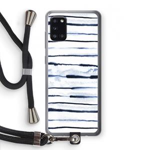 CaseCompany Ink Stripes: Samsung Galaxy A31 Transparant Hoesje met koord