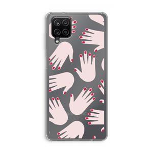 CaseCompany Hands pink: Samsung Galaxy A12 Transparant Hoesje