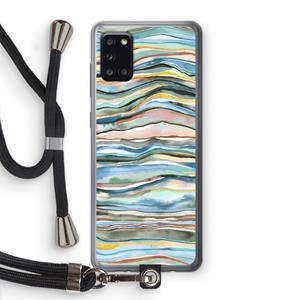 CaseCompany Watercolor Agate: Samsung Galaxy A31 Transparant Hoesje met koord