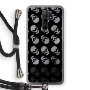 CaseCompany Musketon Skulls: Xiaomi Redmi 9 Transparant Hoesje met koord