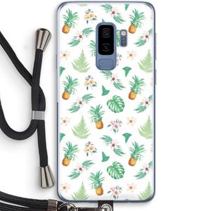 CaseCompany Ananas bladeren: Samsung Galaxy S9 Plus Transparant Hoesje met koord