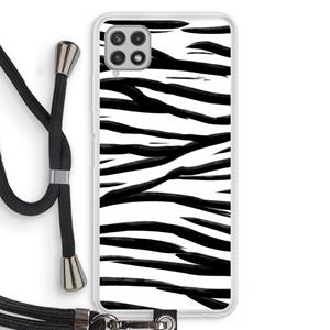 CaseCompany Zebra pattern: Samsung Galaxy A22 4G Transparant Hoesje met koord