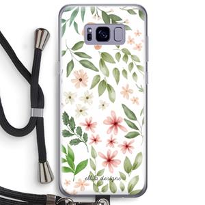 CaseCompany Botanical sweet flower heaven: Samsung Galaxy S8 Plus Transparant Hoesje met koord