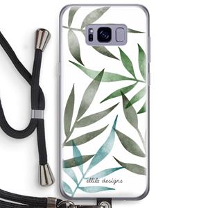 CaseCompany Tropical watercolor leaves: Samsung Galaxy S8 Plus Transparant Hoesje met koord