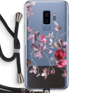 CaseCompany Mooie bloemen: Samsung Galaxy S9 Plus Transparant Hoesje met koord