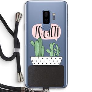 CaseCompany I love cacti: Samsung Galaxy S9 Plus Transparant Hoesje met koord