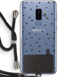 CaseCompany Kleine kattenkopjes: Samsung Galaxy S9 Plus Transparant Hoesje met koord