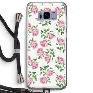 CaseCompany Kleine roosjes: Samsung Galaxy S8 Plus Transparant Hoesje met koord