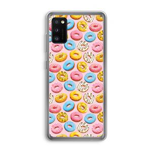 CaseCompany Pink donuts: Samsung Galaxy A41 Transparant Hoesje