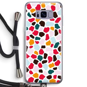 CaseCompany Colored Giraffe: Samsung Galaxy S8 Plus Transparant Hoesje met koord