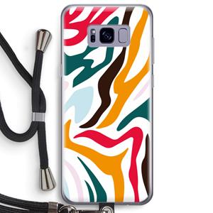 CaseCompany Colored Zebra: Samsung Galaxy S8 Plus Transparant Hoesje met koord