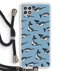 CaseCompany Narwhal: Samsung Galaxy A22 4G Transparant Hoesje met koord