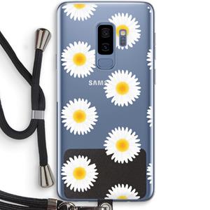 CaseCompany Margrietjes: Samsung Galaxy S9 Plus Transparant Hoesje met koord