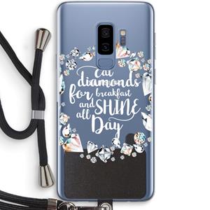 CaseCompany Diamonds: Samsung Galaxy S9 Plus Transparant Hoesje met koord