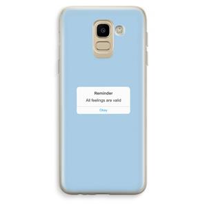 CaseCompany Reminder: Samsung Galaxy J6 (2018) Transparant Hoesje