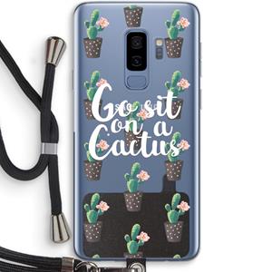 CaseCompany Cactus quote: Samsung Galaxy S9 Plus Transparant Hoesje met koord