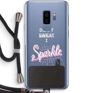 CaseCompany Sparkle quote: Samsung Galaxy S9 Plus Transparant Hoesje met koord