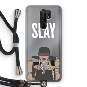 CaseCompany Slay All Day: Xiaomi Redmi 9 Transparant Hoesje met koord