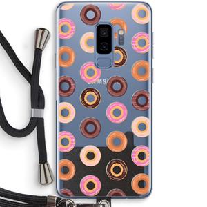 CaseCompany Donuts: Samsung Galaxy S9 Plus Transparant Hoesje met koord
