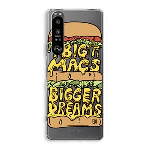 CaseCompany Big Macs Bigger Dreams: Sony Xperia 1 III Transparant Hoesje