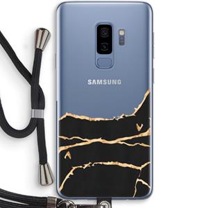 CaseCompany Gouden marmer: Samsung Galaxy S9 Plus Transparant Hoesje met koord