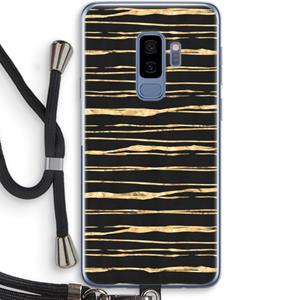 CaseCompany Gouden strepen: Samsung Galaxy S9 Plus Transparant Hoesje met koord