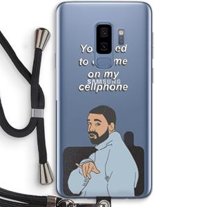 CaseCompany Hotline bling: Samsung Galaxy S9 Plus Transparant Hoesje met koord