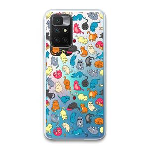 CaseCompany Kleurrijke katten: Xiaomi Redmi 10 Transparant Hoesje
