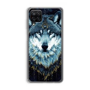 CaseCompany Darkness Wolf: Samsung Galaxy A12 Transparant Hoesje