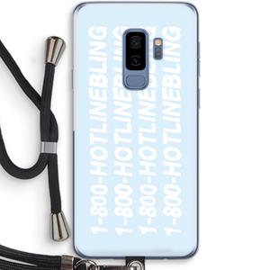 CaseCompany Hotline bling blue: Samsung Galaxy S9 Plus Transparant Hoesje met koord