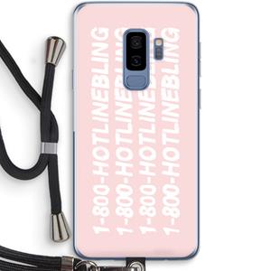 CaseCompany Hotline bling pink: Samsung Galaxy S9 Plus Transparant Hoesje met koord