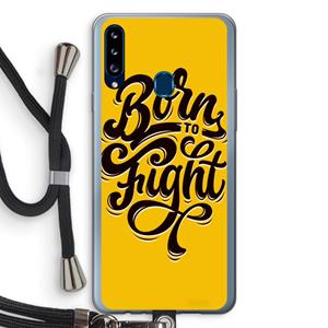 CaseCompany Born to Fight: Samsung Galaxy A20s Transparant Hoesje met koord