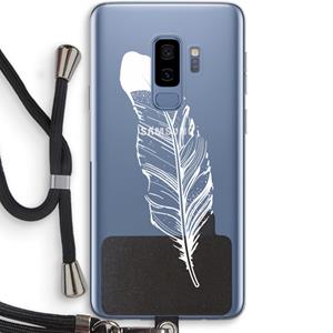 CaseCompany Pluim: Samsung Galaxy S9 Plus Transparant Hoesje met koord