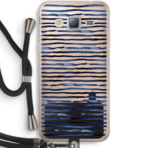 CaseCompany Verrassende lijnen: Samsung Galaxy J3 (2016) Transparant Hoesje met koord