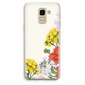 CaseCompany Wilde bloemen: Samsung Galaxy J6 (2018) Transparant Hoesje