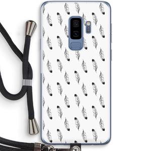CaseCompany Pluimen: Samsung Galaxy S9 Plus Transparant Hoesje met koord