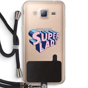 CaseCompany Superlady: Samsung Galaxy J3 (2016) Transparant Hoesje met koord