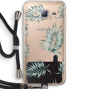 CaseCompany Simple leaves: Samsung Galaxy J3 (2016) Transparant Hoesje met koord