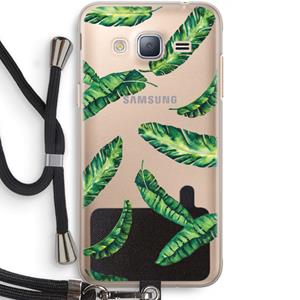 CaseCompany Lange bladeren: Samsung Galaxy J3 (2016) Transparant Hoesje met koord